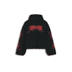 Vetements Death Metal Cropped Hoodie Sweatshirt